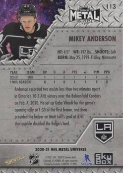 2020-21 SkyBox Metal Universe #113 Mikey Anderson Back