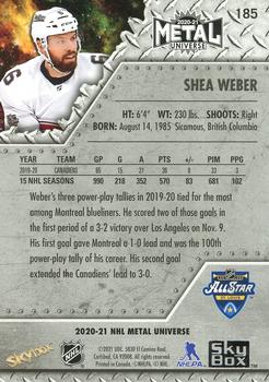 2020-21 SkyBox Metal Universe #185 Shea Weber Back