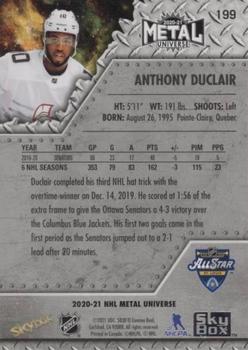 2020-21 SkyBox Metal Universe #199 Anthony Duclair Back