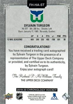 2019-20 Upper Deck Chronology - Franchise History Autographs #FH-HA-ST Sylvain Turgeon Back