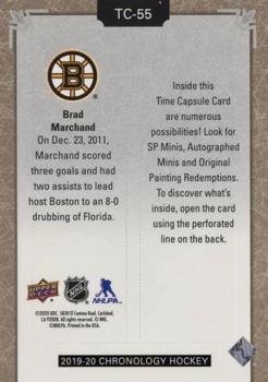 2019-20 Upper Deck Chronology - Time Capsules Rip Cards #TC-55 Brad Marchand Back