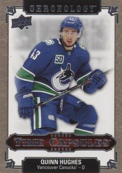2019-20 Upper Deck Chronology - Time Capsules Rip Cards #TC-56 Quinn Hughes Front
