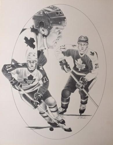 1986-87 Kraft Drawings - Charcoal Prints #NNO Borje Salming Front