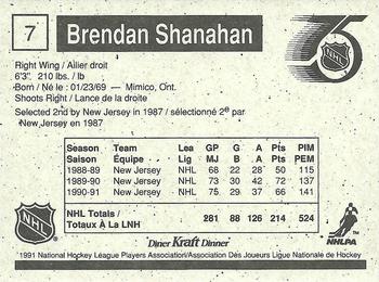 1991-92 Kraft - Black Backs #7 Brendan Shanahan Back