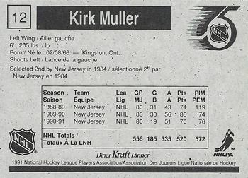 1991-92 Kraft - Black Backs #12 Kirk Muller Back