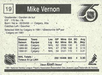 1991-92 Kraft - Black Backs #19 Mike Vernon Back