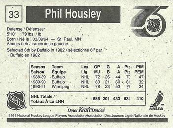 1991-92 Kraft - Black Backs #33 Phil Housley Back
