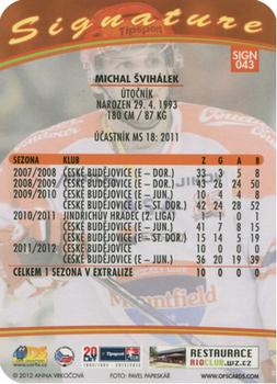 2012-13 Czech OFS Plus - Signature Gold Die Cut #43 Michal Svihalek Back