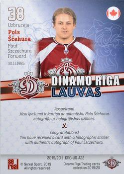2019-20 Sereal Dinamo Riga - Lions Autographs #DRG-LIO-A22 Paul Szczechura Back