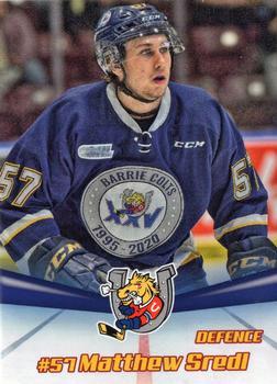 2019-20 Barrie Colts (OHL) #NNO Matthew Sredl Front