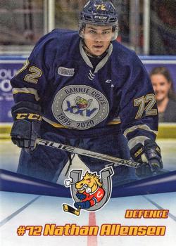 2019-20 Barrie Colts (OHL) #NNO Nathan Allensen Front