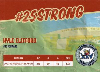 2019-20 Barrie Colts (OHL) 25th Anniversary #NNO Kyle Clifford Back