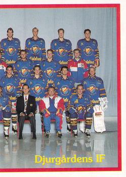 1992-93 Semic Elitserien (Swedish) Stickers #6 Djurgardens IF Stockholm Team Photo Front