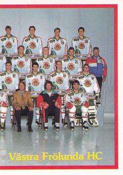 1992-93 Semic Elitserien (Swedish) Stickers #24 Vastra Frolunda HC Team Photo Front