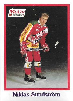 1992-93 Semic Elitserien (Swedish) Stickers #244 Niklas Sundström Front