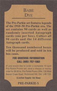 2001-02 Pre-Parkie - Promos #5 Babe Dye Back