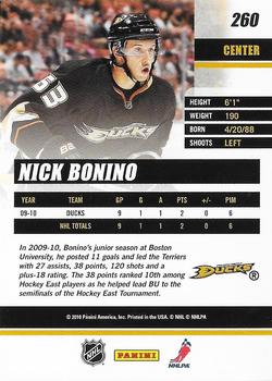 2010-11 Donruss #260 Nick Bonino Back