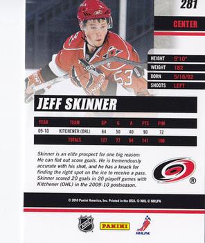 2010-11 Donruss #281 Jeff Skinner Back