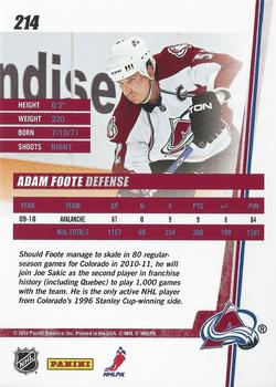 2010-11 Donruss #214 Adam Foote  Back