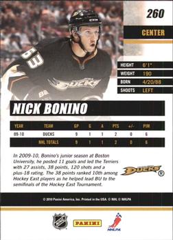 2010-11 Donruss #260 Nick Bonino  Back