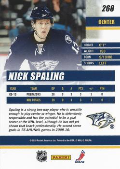 2010-11 Donruss #268 Nick Spaling  Back