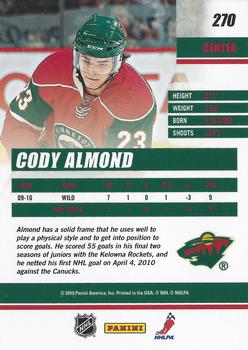 2010-11 Donruss #270 Cody Almond  Back