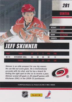 2010-11 Donruss #281 Jeff Skinner  Back