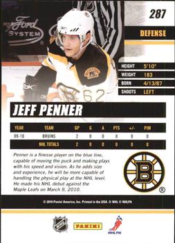 2010-11 Donruss #287 Jeff Penner  Back