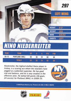 2010-11 Donruss #297 Nino Niederreiter  Back