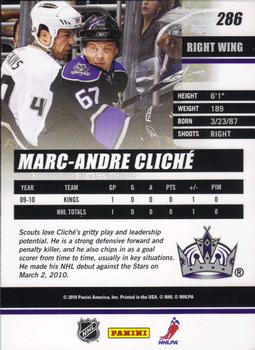 2010-11 Donruss #286 Marc-Andre Cliche  Back