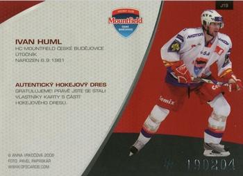 2008-09 Czech OFS - Jersey Identical cards #J19 Ivan Huml Back