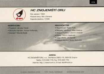 2008-09 Czech OFS - Team Card #14 Jaroslav Kames / Marek Chvatal Back