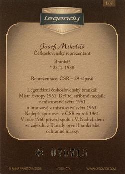 2008-09 Czech OFS - Legends #L7 Josef Mikolas Back