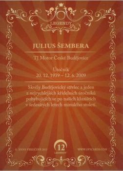 2013-14 OFS Plus (ELH) - Legends #12 Julius Sembera Back