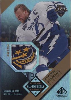 2016-17 SP Game Used - 2016 All-Star Skills Fabrics Patch Gold Achievements #AS-SS Steven Stamkos Front