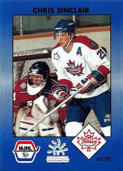 1992-93 Manitoba Junior Hockey League (MJHL) #159 Chris Sinclair Front