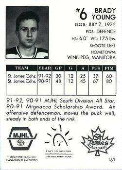 1992-93 Manitoba Junior Hockey League (MJHL) #163 Brady Young Back