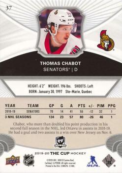 2019-20 Upper Deck The Cup #37 Thomas Chabot Back