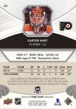 2019-20 Upper Deck The Cup #40 Carter Hart Back