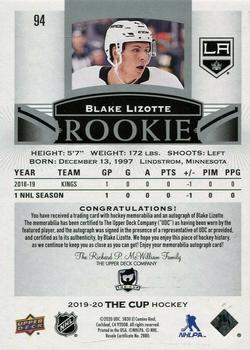 2019-20 Upper Deck The Cup #94 Blake Lizotte Back