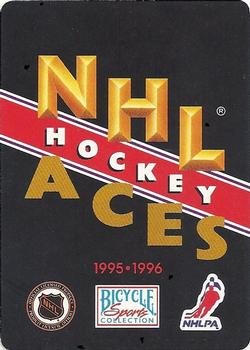 1995-96 Bicycle NHL Hockey Aces #10♣ Joe Nieuwendyk Back