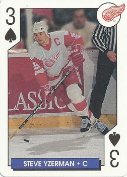1995-96 Bicycle NHL Hockey Aces #3♠ Steve Yzerman Front
