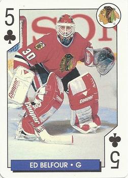 1995-96 Bicycle NHL Hockey Aces #5♣ Ed Belfour Front