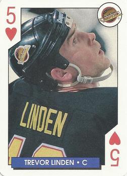 1995-96 Bicycle NHL Hockey Aces #5♥ Trevor Linden Front