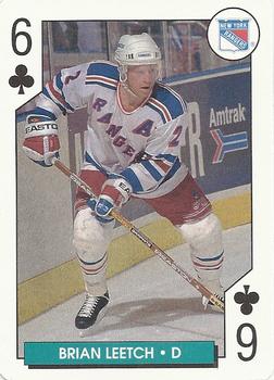 1995-96 Bicycle NHL Hockey Aces #6♣ Brian Leetch Front
