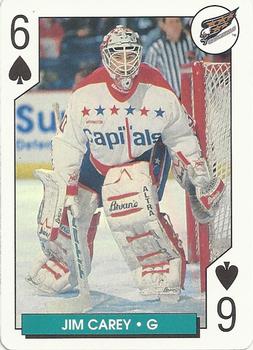 1995-96 Bicycle NHL Hockey Aces #6♠ Jim Carey Front
