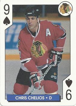 1995-96 Bicycle NHL Hockey Aces #9♠ Chris Chelios Front