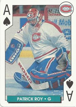 1995-96 Bicycle NHL Hockey Aces #A♠ Patrick Roy Front