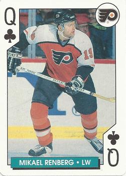 1995-96 Bicycle NHL Hockey Aces #Q♣ Mikael Renberg Front