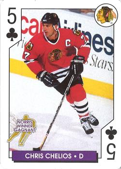 1996-97 Bicycle NHL Hockey Aces #5♣ Chris Chelios Front
